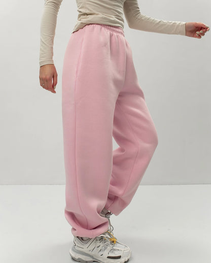 Pantalon de survêtement oversize en polaire taille haute pour femme