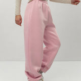 Pantalon de survêtement oversize en polaire taille haute pour femme
