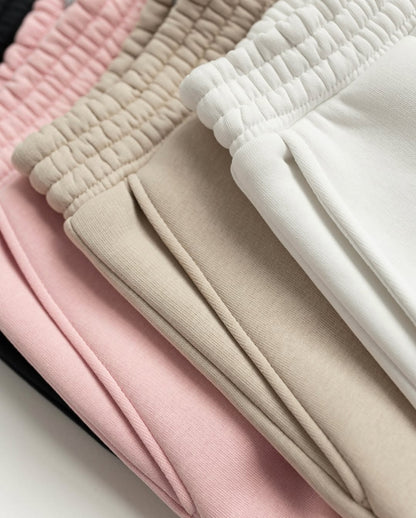 Pantalon de survêtement oversize en polaire taille haute pour femme