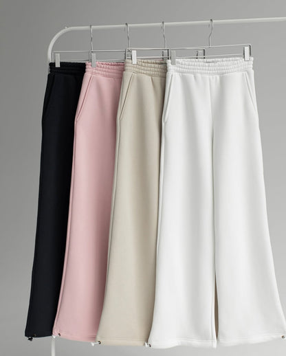 Pantalon de survêtement oversize en polaire taille haute pour femme