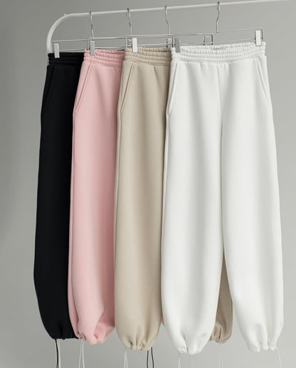 Pantalon de survêtement oversize en polaire taille haute pour femme