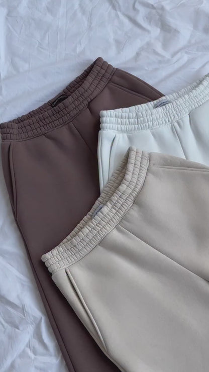 Pantalon de survêtement oversize en polaire taille haute pour femme